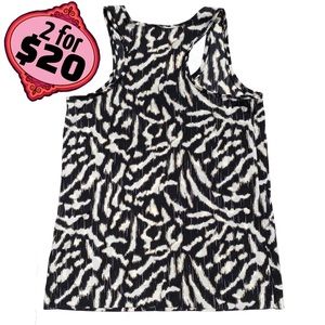 🎉2/20 Alfred Sung Front Pocket Blouse Tank Leopard Print Shirt Abstract Top